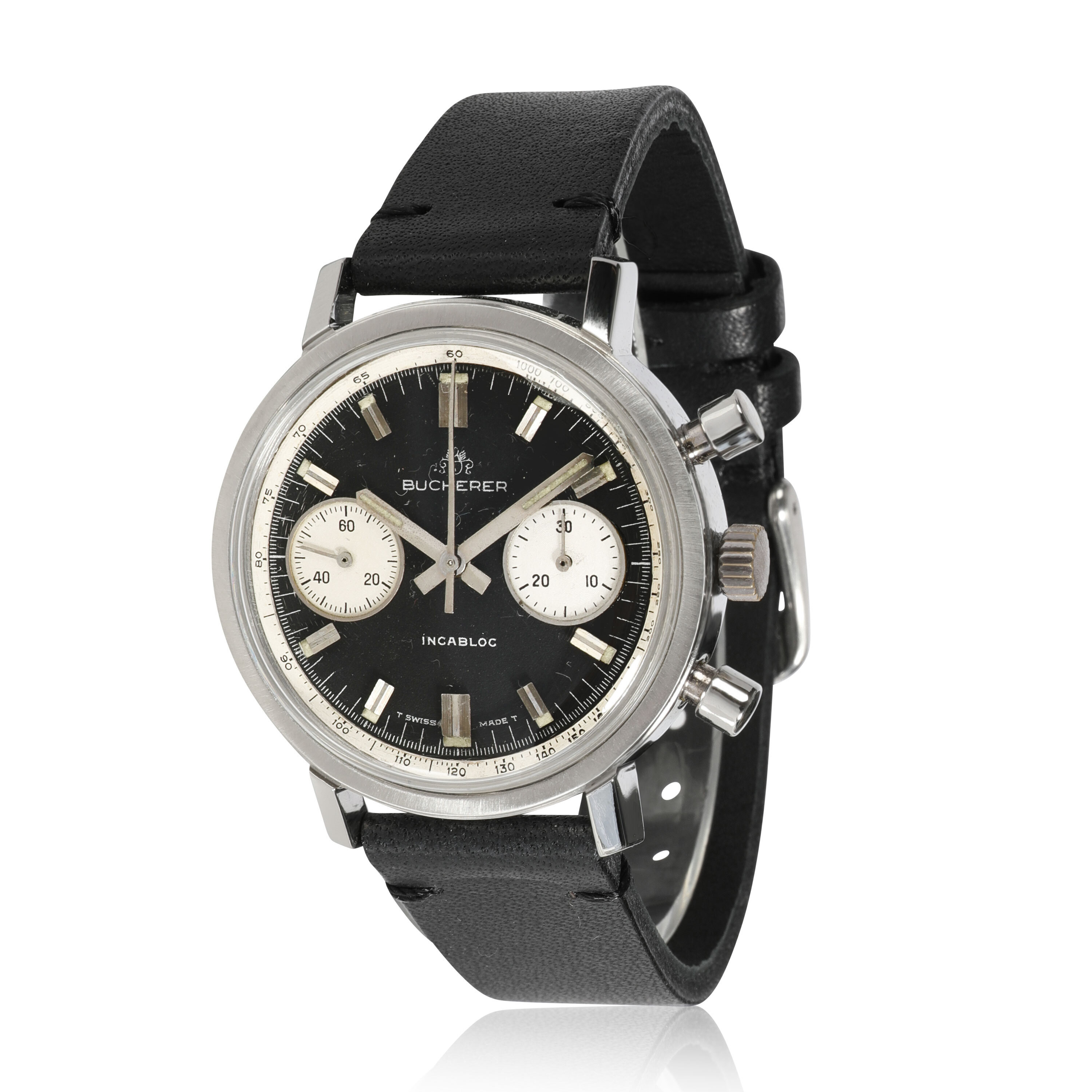 Bucherer Chrono Chrono Mens Vintage Watch In Stainless Steel